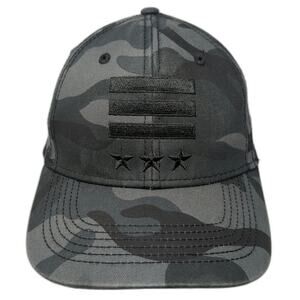 H3 Headwear Snapback Hat Gray Black One Size Camo Stars Bars Structured Graphic